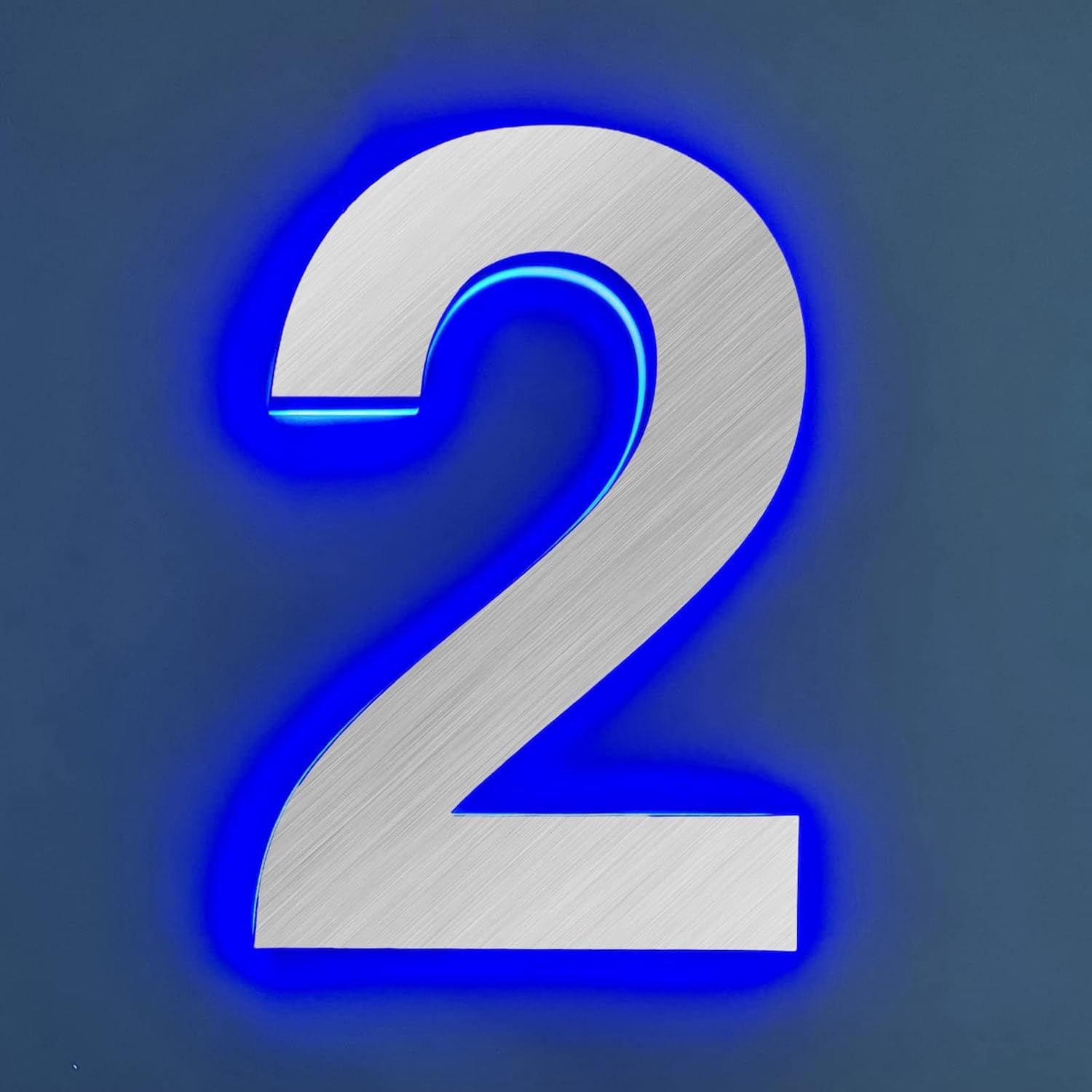 Steel Illuminated Address Number Sign For Outside - 18 Inch Backlit LED House Numbers Plaques With Lights - Modern Large Lighted House Number,C