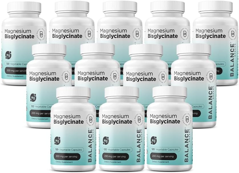 Balancebreens Magnesium Glycinate 200mg - Magnesium Bisglycinate Chelated Supplements for High Absorption - Non GMO and Gluten Free Gentle on Stomach for Restful Sleep and Muscle Support, 120 Count