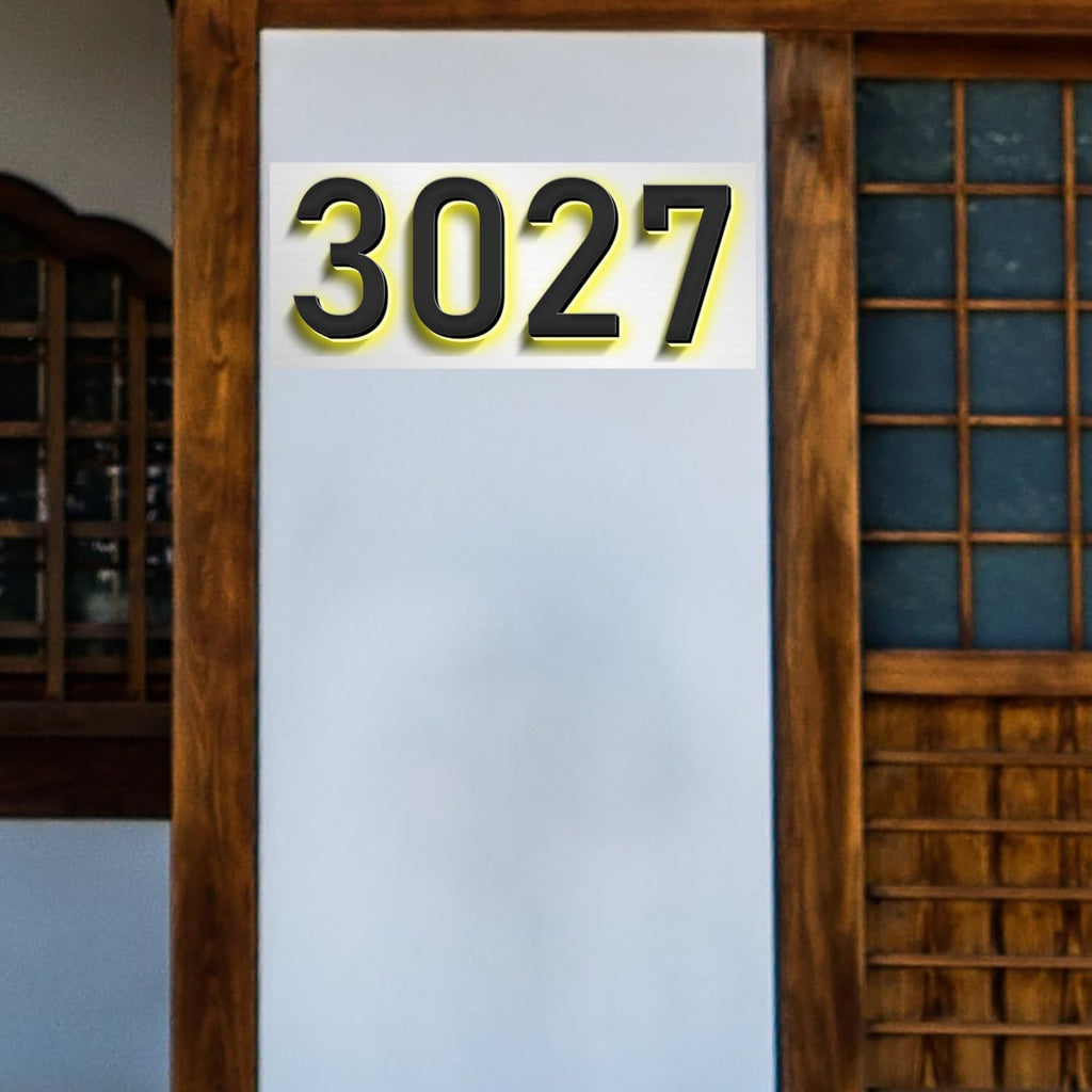 16 Inch Backlit LED Illuminated Address Signs For House Hand-polished Address Numbers For House Modern Large Lighted Metal House Numbers For Outside,P