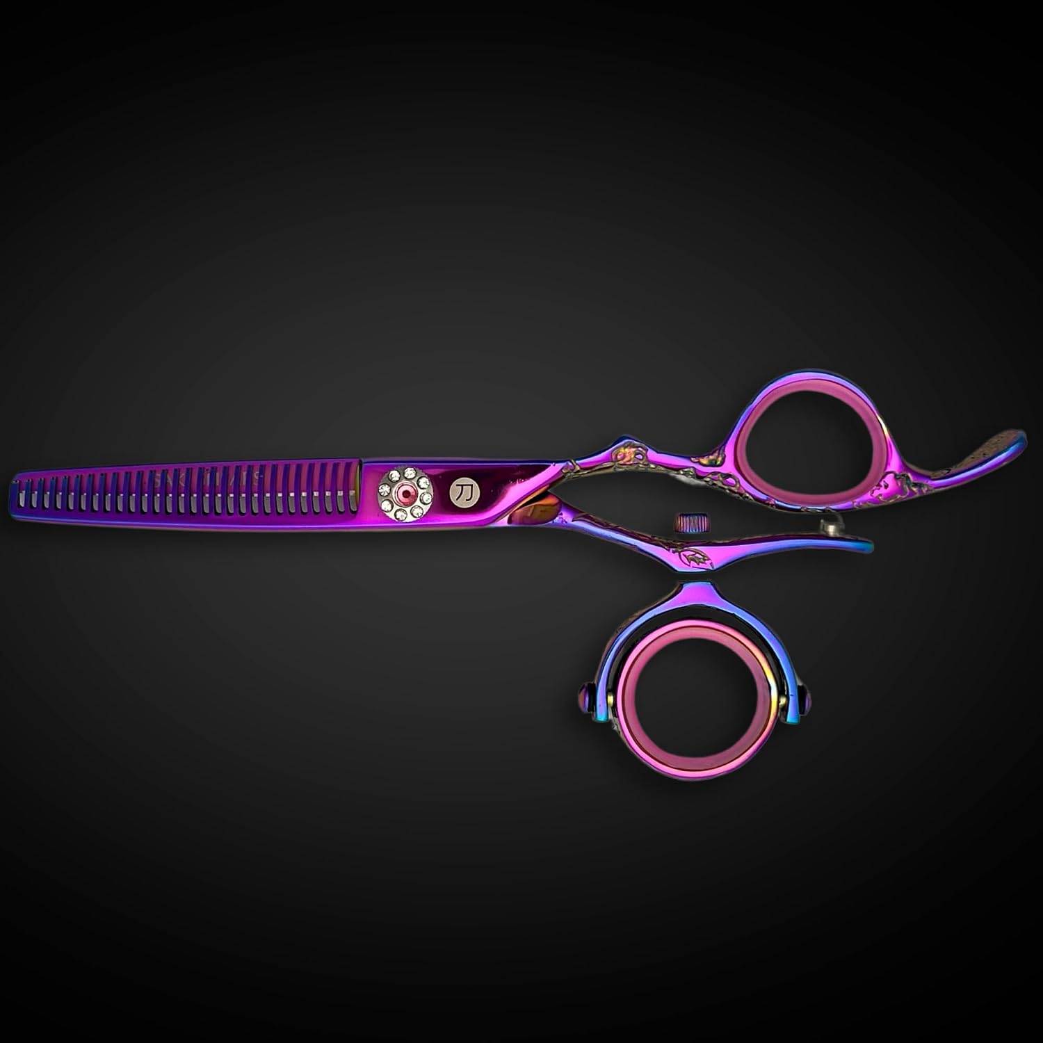 Swivel 5.5' Saki Kohana Pink Hair Shear Set (Swivel Cutting Shears, Swivel Thinning Shears, Razor, Case) - 440C Steel - For Professional Use