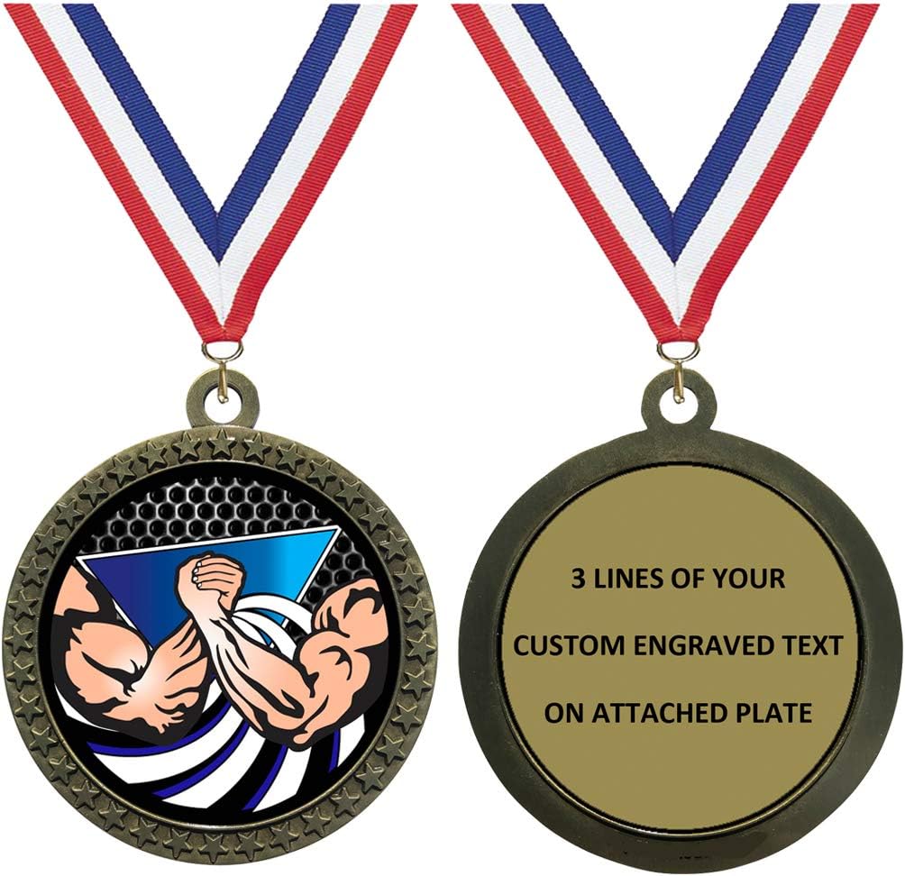 Express Medals Various Styles 1 to 50 Pack of Engraved Gold Wrestling Medals Trophy Award with Neck Ribbon Medal Trophies Gift Prize Custom