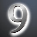 Backlit LED Illuminated Home Address Numbers 16', Large Modern Stainless Steel Illuminated House Numbers For Outside, Lighted Address Signs For A Stylish Look,9