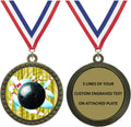 Express Medals Various Styles 1 to 50 Pack of Engraved Gold Bowling Medals Trophy Award with Neck Ribbon Medal Trophies Gift Prize Custom Bowler