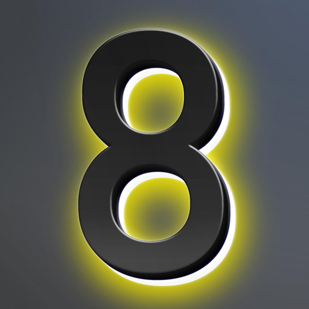 16 Inch Backlit LED Illuminated Address Signs For House Hand-polished Address Numbers For House Modern Large Lighted Metal House Numbers For Outside,8