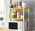 Microwave Oven Rack 2-Tiers Microwave Oven Rack Double Layer Kitchen Microwave Oven Rack Steel Storage Rack Organizer for Kitchen Counter (Color : White)