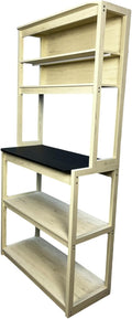 31.5' White and Black Color 5 Tier Bakers Rack for Kitchen with Storage, Coffee Bar, Kitchen Shelves, Microwave Stand