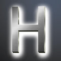 Backlit LED Illuminated Address Signs For Homes 16', Stainless Steel Hand-polished Address Numbers, Modern Large Lighted House Numbers, Brushed Silver, White Light,H