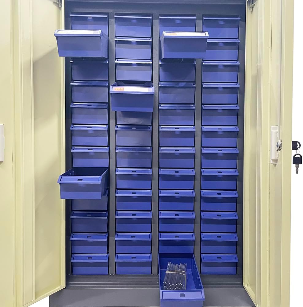 TECHTONGDA Bolt and Nut Tool Storage Cabinet 48 Drawers Parts Cabinet Contains Assortment KIT Part Cabinet Organization Shelves with Lock and Door