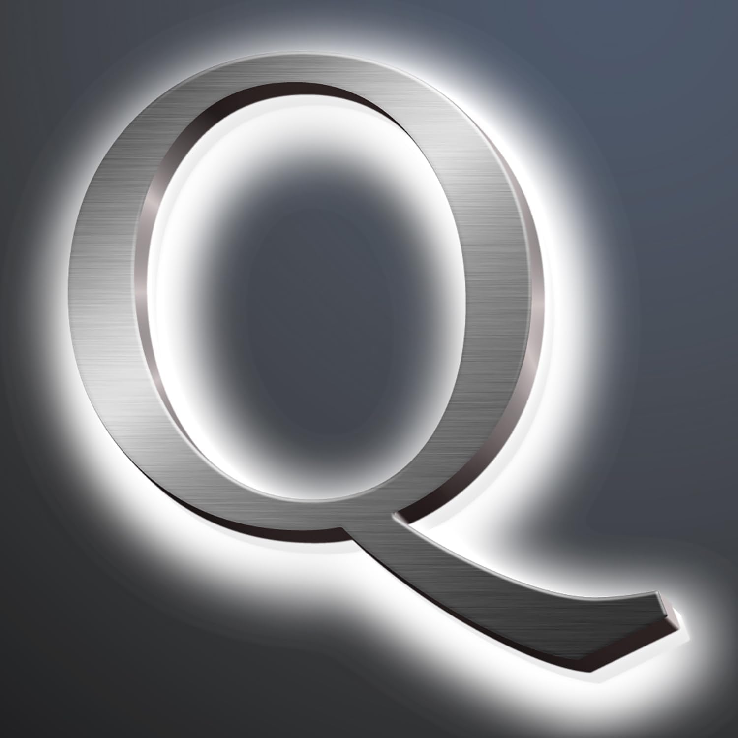 Backlit LED Illuminated Home Address Numbers 16', Large Modern Stainless Steel Illuminated House Numbers For Outside, Lighted Address Signs For A Stylish Look,Q