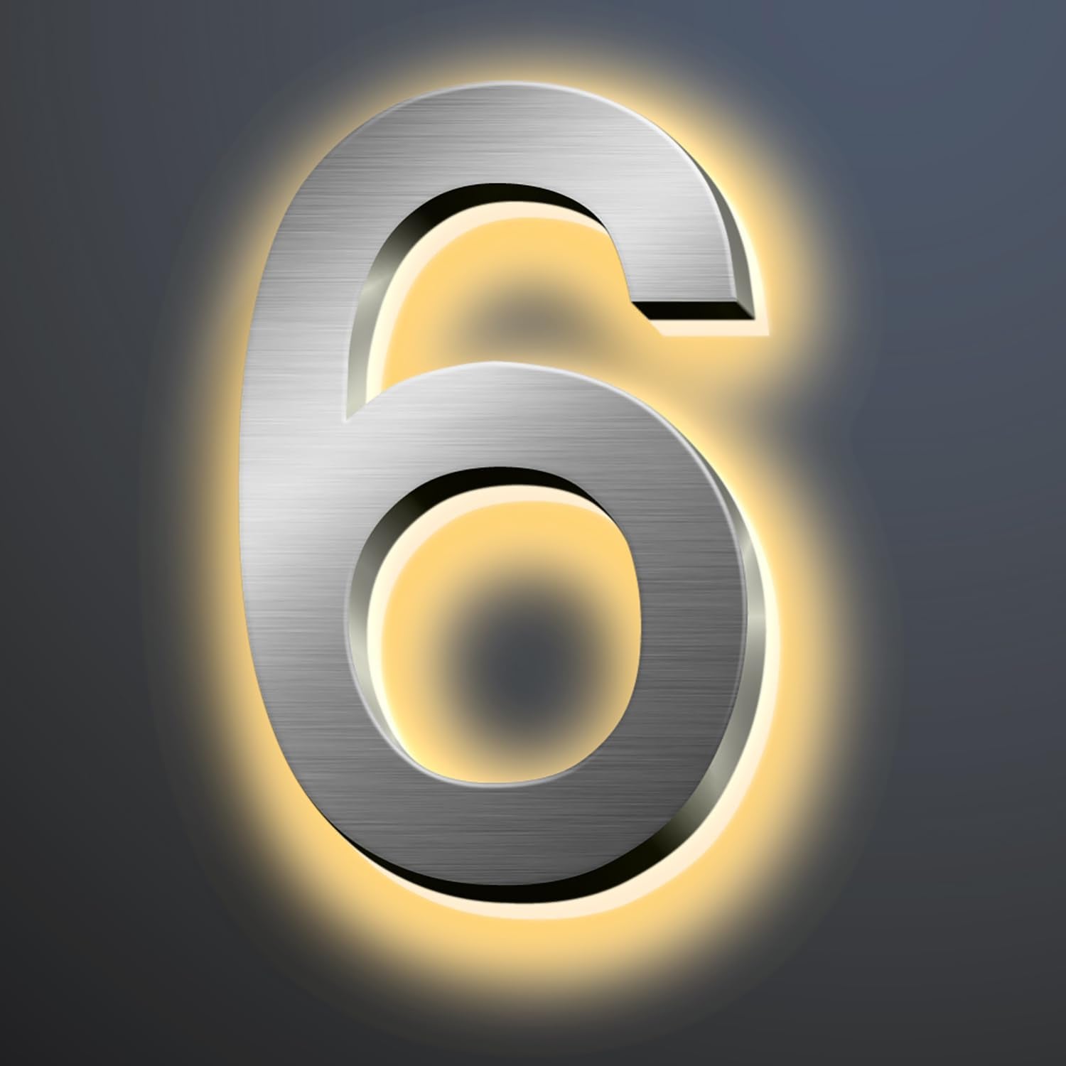 Illuminated LED House Numbers 18 Inch, Backlit LED Illuminated Address Numbers, Modern Lighted House Numbers At Night, Waterproof Large Metal Home Address Signs,6