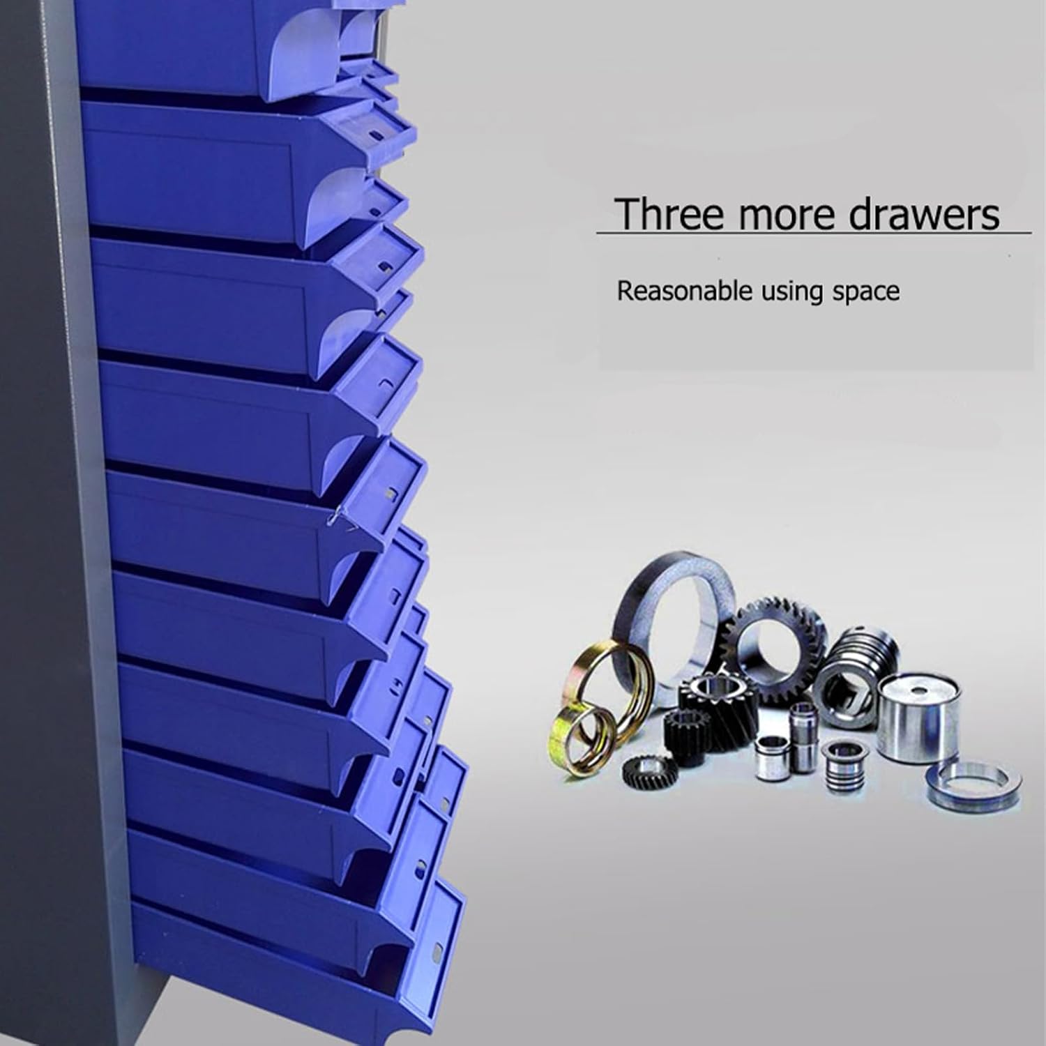 Parts Cabinet with 60 Small Size Drawers Bolt and Nut Tool Storage Without Door Parts Cabinet with ABS Material Drawer for Storing Screws Trinkets and Workshop Tool