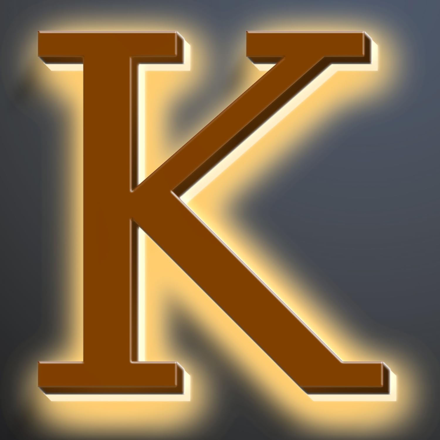 Illuminated LED House Numbers, Large Address Numbers 18', Backlit LED Illuminated Home Address Number, Modern Lighted House Numbers, Waterproof, Brown, Warm Light,K