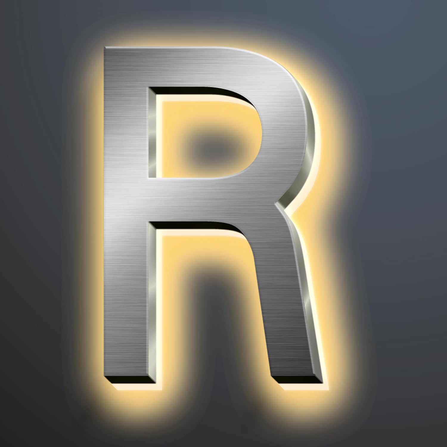 Illuminated LED House Numbers 18 Inch, Backlit LED Illuminated Address Numbers, Modern Lighted House Numbers At Night, Waterproof Large Metal Home Address Signs,R