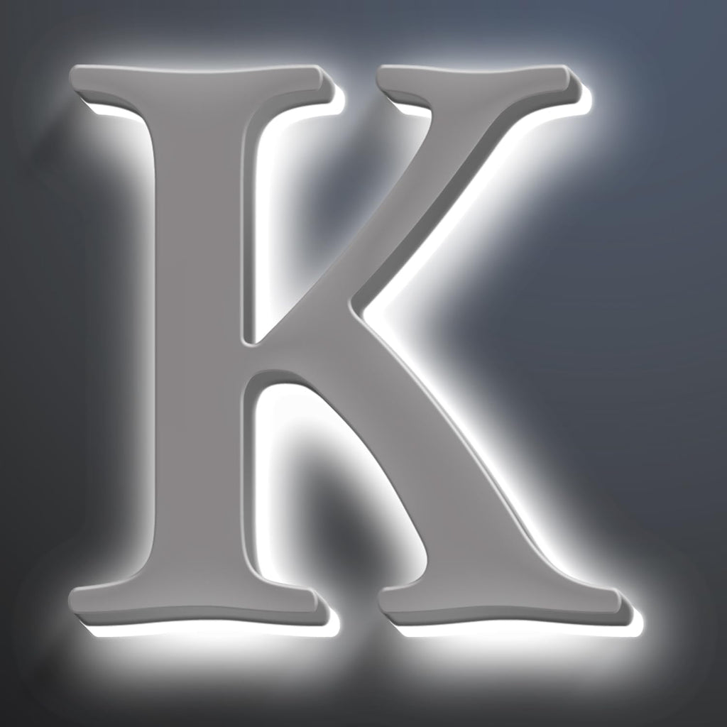 Backlit LED Address Number Get Noticed, 18 Inch Illuminated House Numbers, Lighted Up Home Address Number For Yard, Modern Metal Lighted House Number For Outside,K