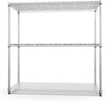 3 Tier NSF Wire Shelf Shelving Unit, 18 x 48 x 48 Inch 1050lbs Capacity Heavy Duty Adjustable Storage Metal Rack with Leveling Feet & Shelf Liners, Ideal for Garage, Kitchen, Office and More - Chrome