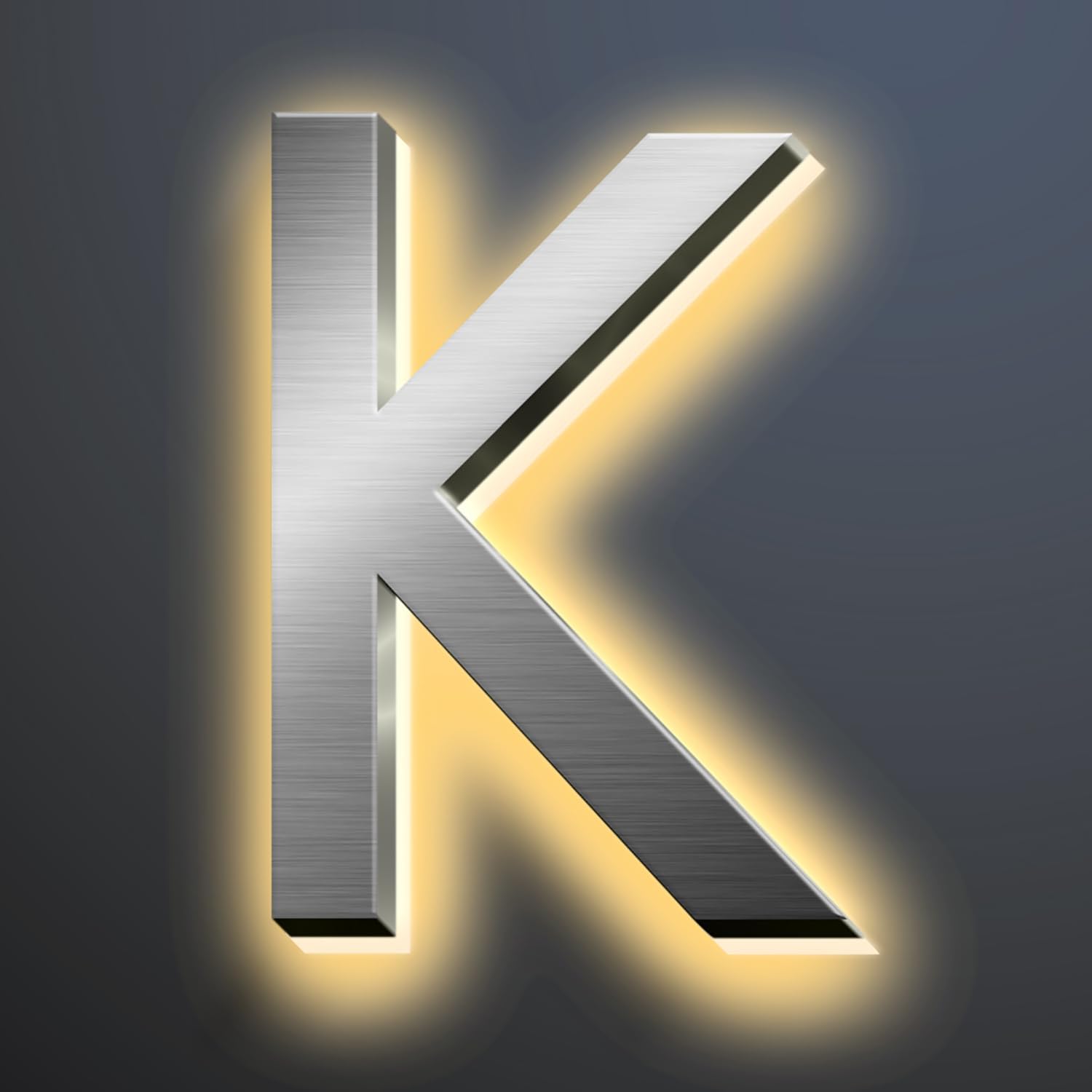 Illuminated LED House Numbers 18 Inch, Backlit LED Illuminated Address Numbers, Modern Lighted House Numbers At Night, Waterproof Large Metal Home Address Signs,K