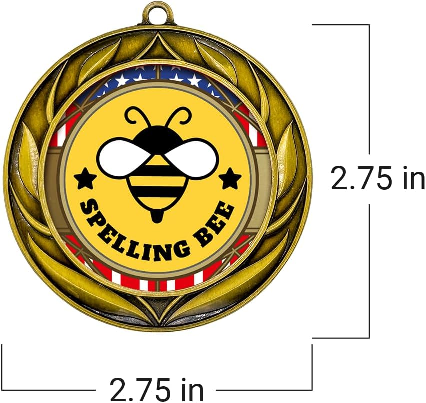 All Quality Wreath Design Spelling Bee Medal | Competition Metal Medal - 1st, 2nd, 3rd Place