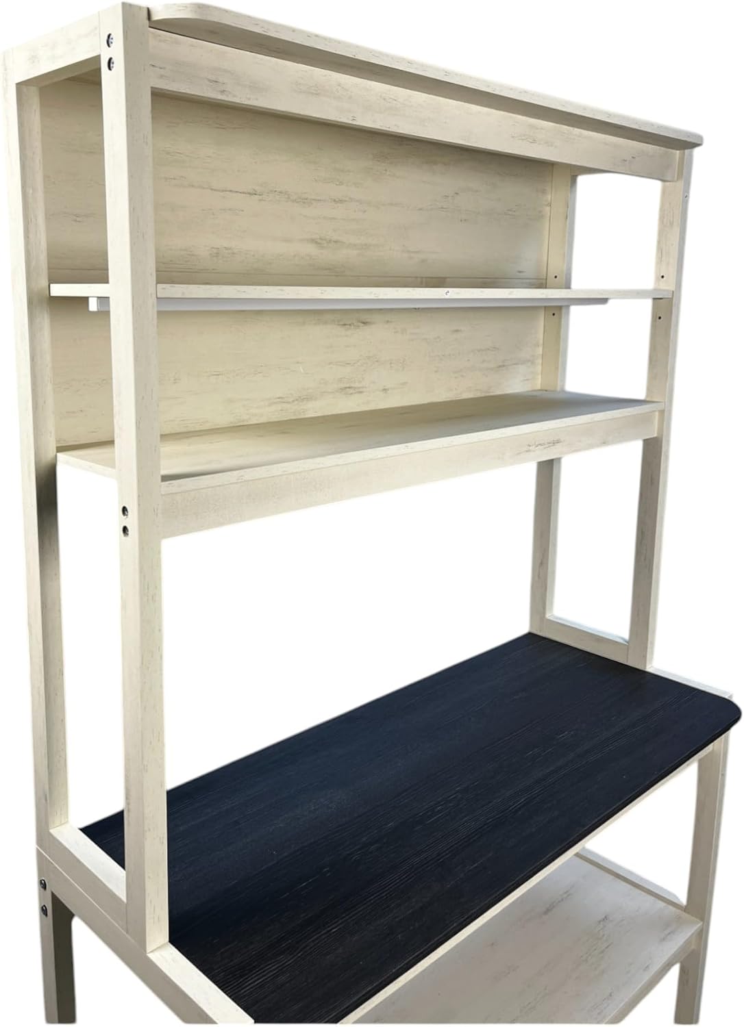 39.37' White and Black Color 5 Tier Bakers Rack for Kitchen with Storage, Coffee Bar, Kitchen Shelves, Microwave Stand