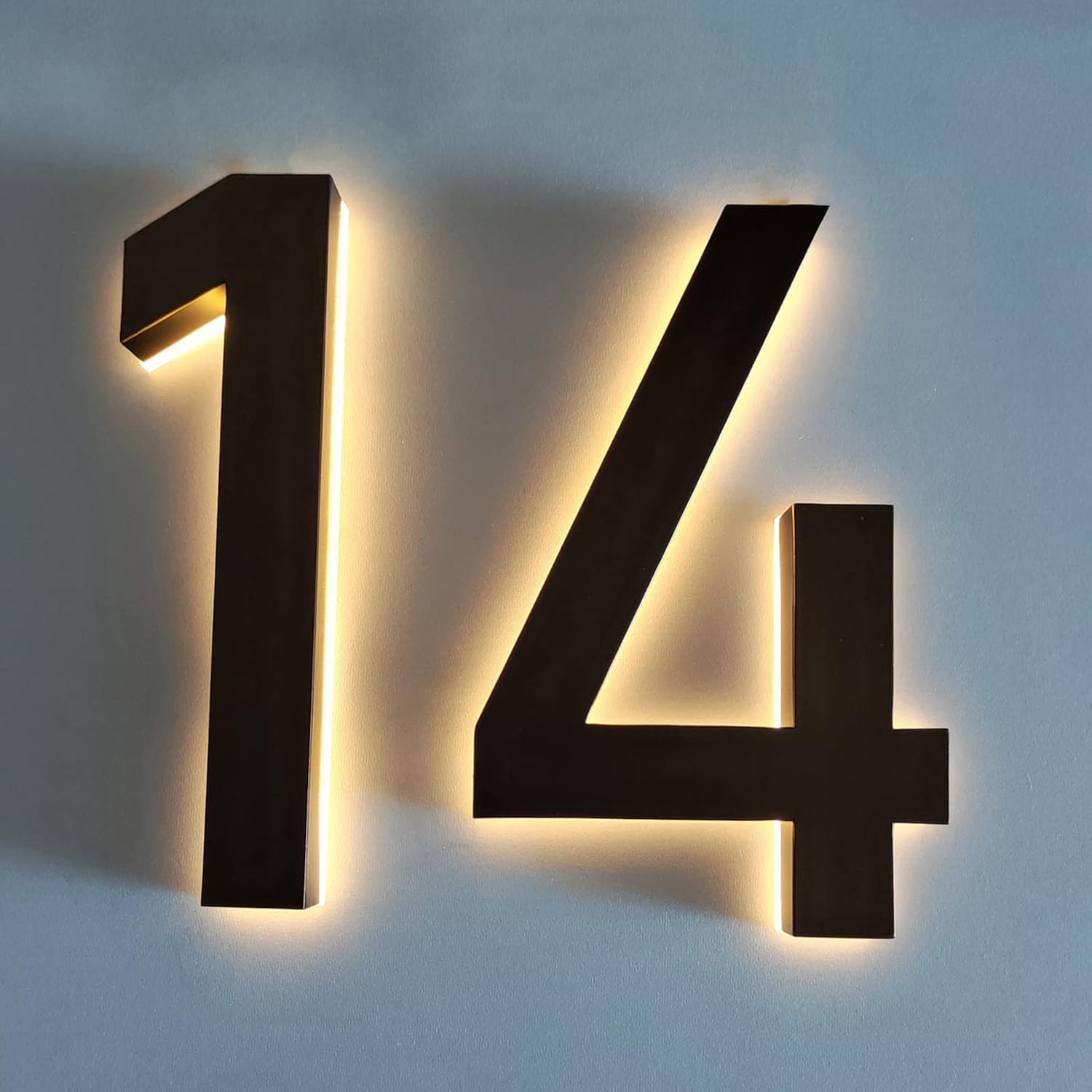 18' Backlit LED Home Address Number, Lighted Up House Numbers Plaques For Outside, Steel House Numbers Plaques With Lights For DIY Yard Outdoor,X