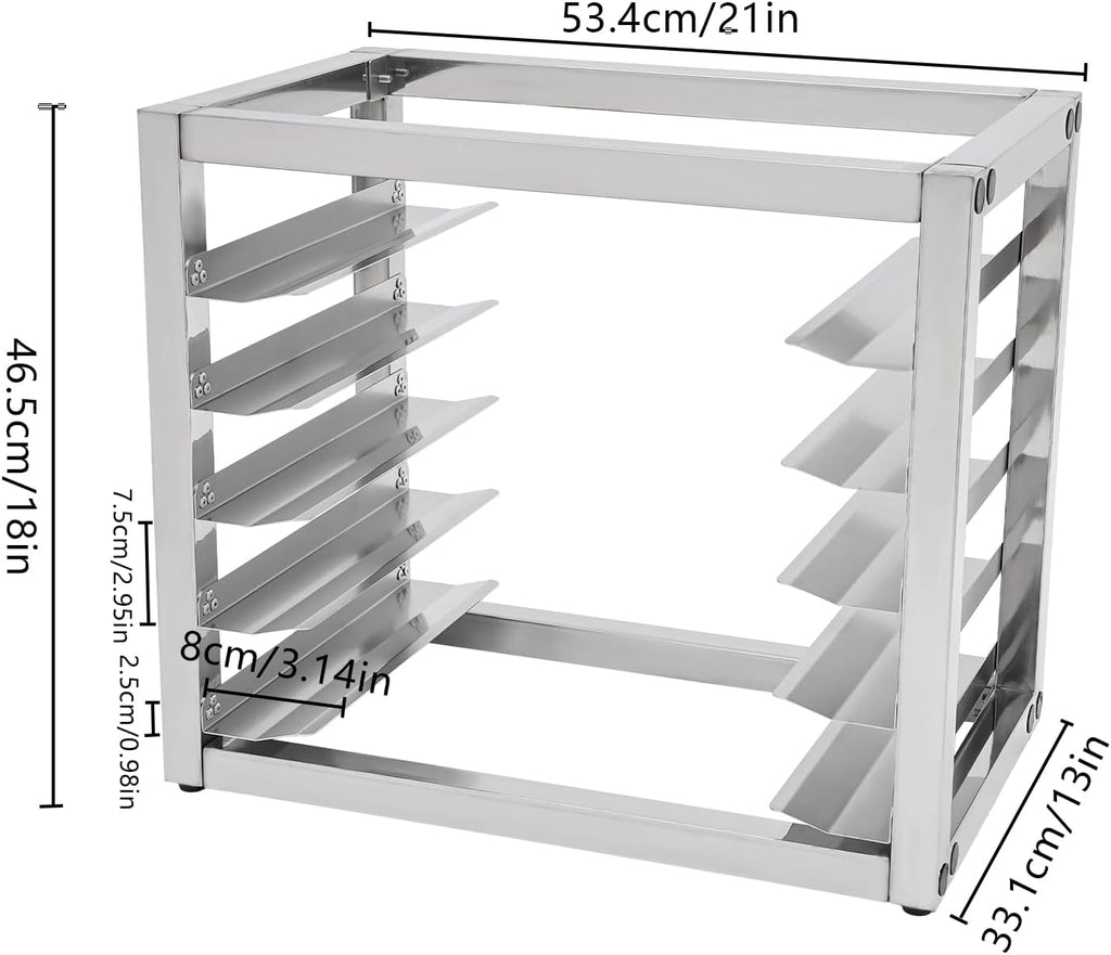 5-Tier Pan Rack, Stainless Steel Bakery Rack, Bakers Rack for Home Commercial Kitchen, Restaurant, Cafeteria, Dessert Shop
