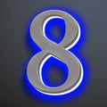 Backlit LED Illuminated House Numbers 18 Inch, Stainless Steel Hand-Polished For House Address Signs, Modern Lighted House Numbers, Large Metal Address Numbers,8