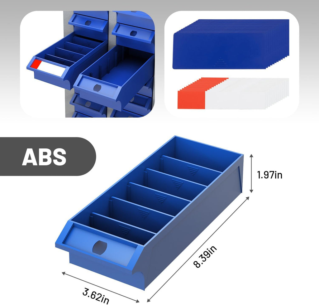 40 Drawers Parts Cabinet Chest, Bolt Nut Metal Tool Storage with ABS Drawer for Hardware Organization Equipment Shelves Home Garage Workshop Office Supplies, Grey