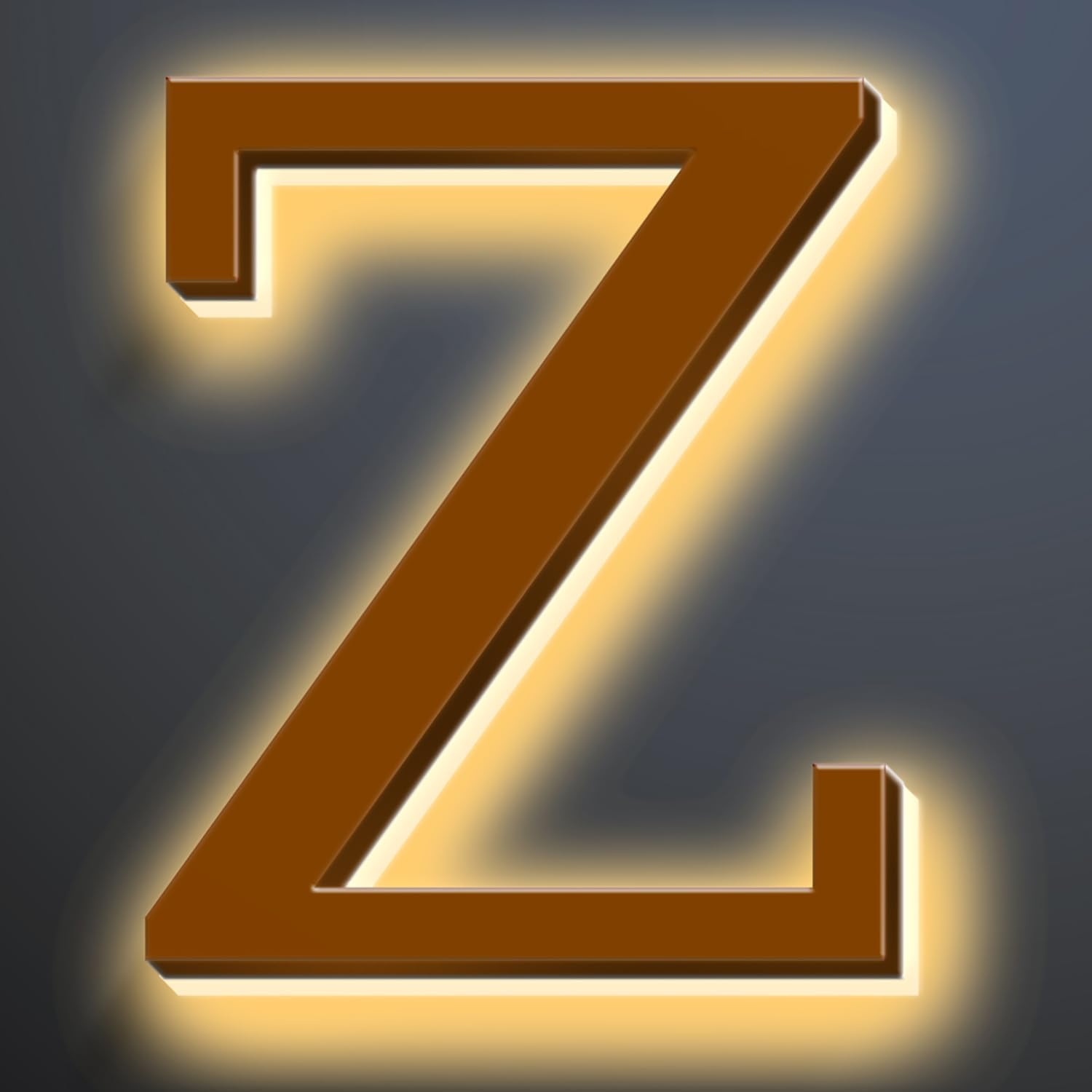 Illuminated LED House Numbers 20', Stainless Steel Backlit LED Illuminated Home Address Numbers, Large Modern Lighted House Numbers For Outside, Brown, Warm Light,Z