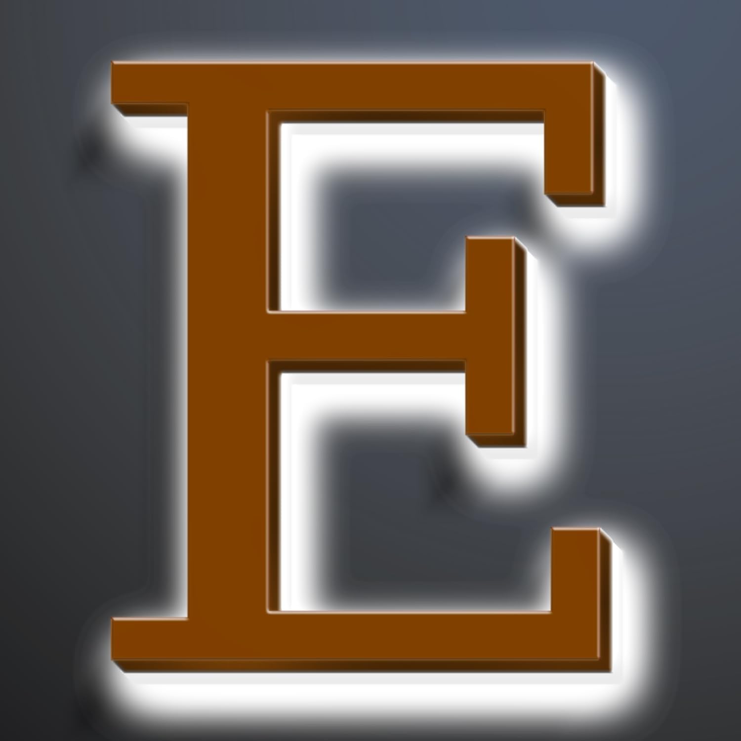Illuminated LED House Numbers 20 Inch, Backlit LED Illuminated Address Number, Large Modern Lighted House Number For Outdoor, Metal Address Signs, Brown, White Light,E