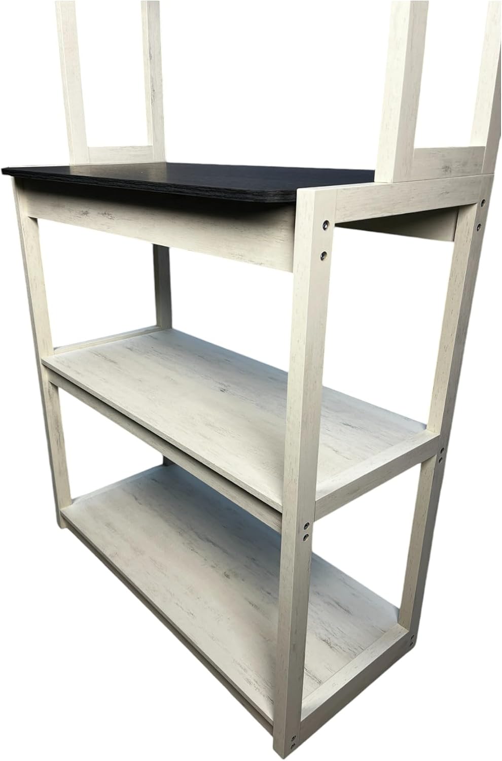 31.5' White and Black Color 5 Tier Bakers Rack for Kitchen with Storage, Coffee Bar, Kitchen Shelves, Microwave Stand