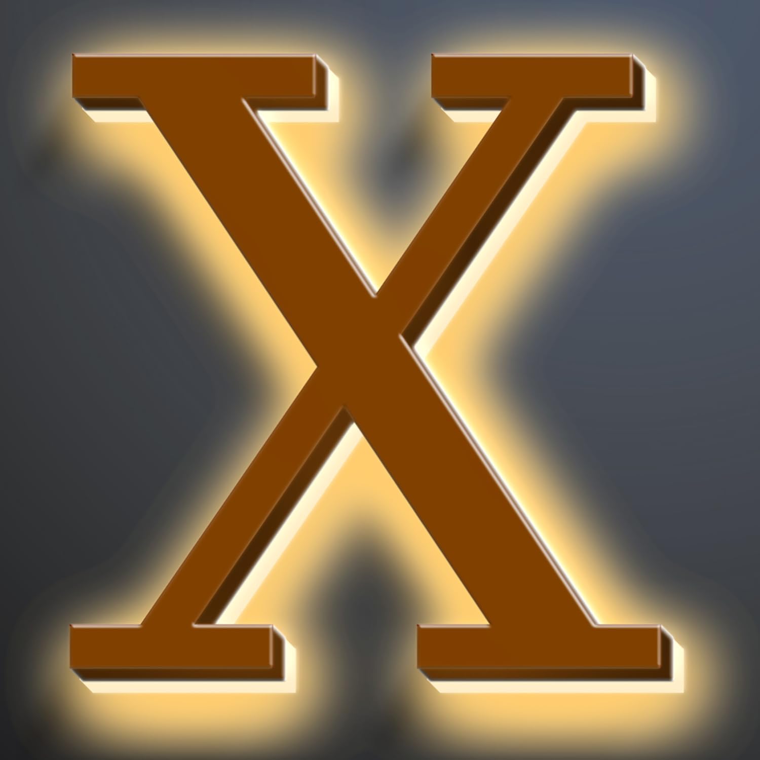 Illuminated LED House Numbers, Large Address Numbers 18', Backlit LED Illuminated Home Address Number, Modern Lighted House Numbers, Waterproof, Brown, Warm Light,X
