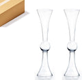 WGV Tall Trumpet Vase Bulk, Open 7.5', Height 30', Base 7.5', (Multiple Size/Color Choices) Clear Reversible Latour Floral Wedding Centerpiece Home Event Decor, 2 Pieces (VTV2130)