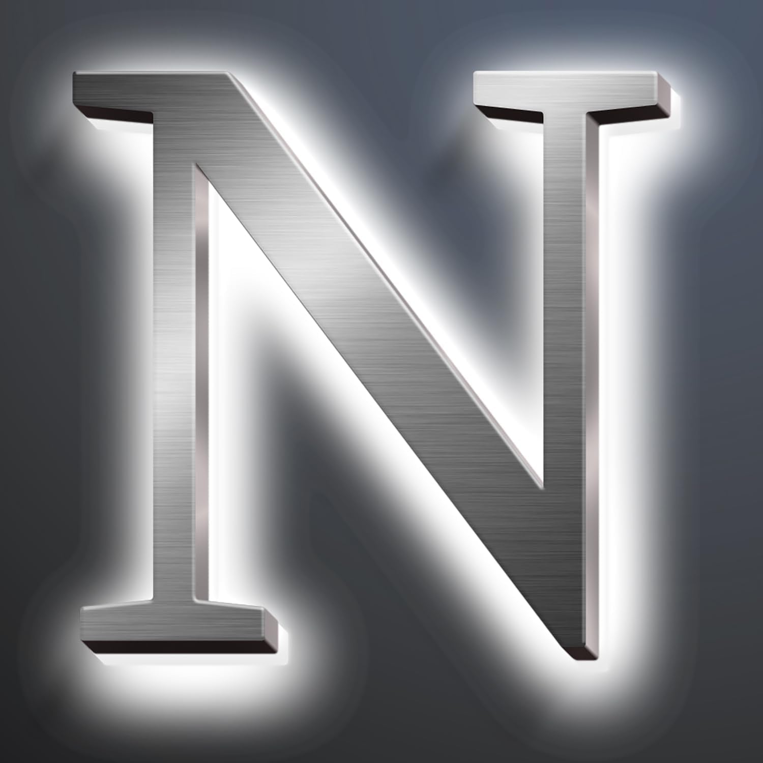 Backlit LED Illuminated Home Address Numbers 16', Large Modern Stainless Steel Illuminated House Numbers For Outside, Lighted Address Signs For A Stylish Look,N