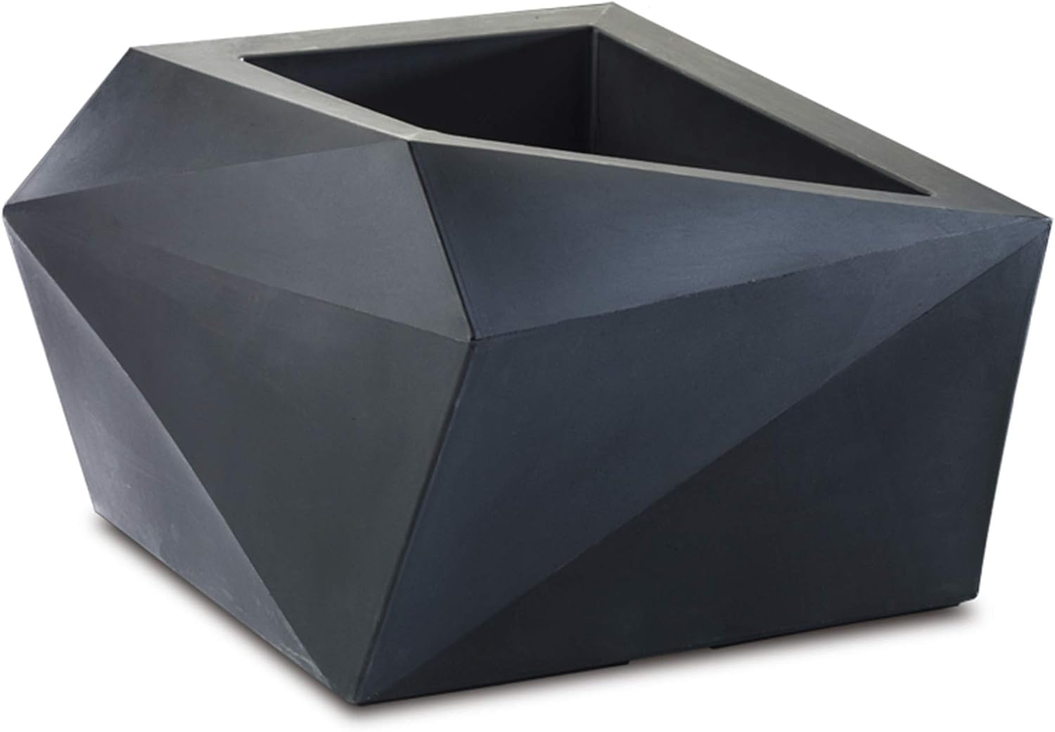Crescent Garden Modern Geometric Origami Planter, Plant Pot, 23-Inch (Caviar Black)