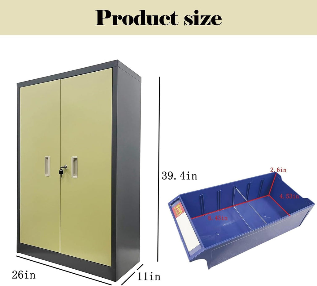 Parts Cabinet 48 Drawers, Plastic Bolt and Nut Tool Storage Cabinet, Hardware Organizer Box with Door for Storing Sample