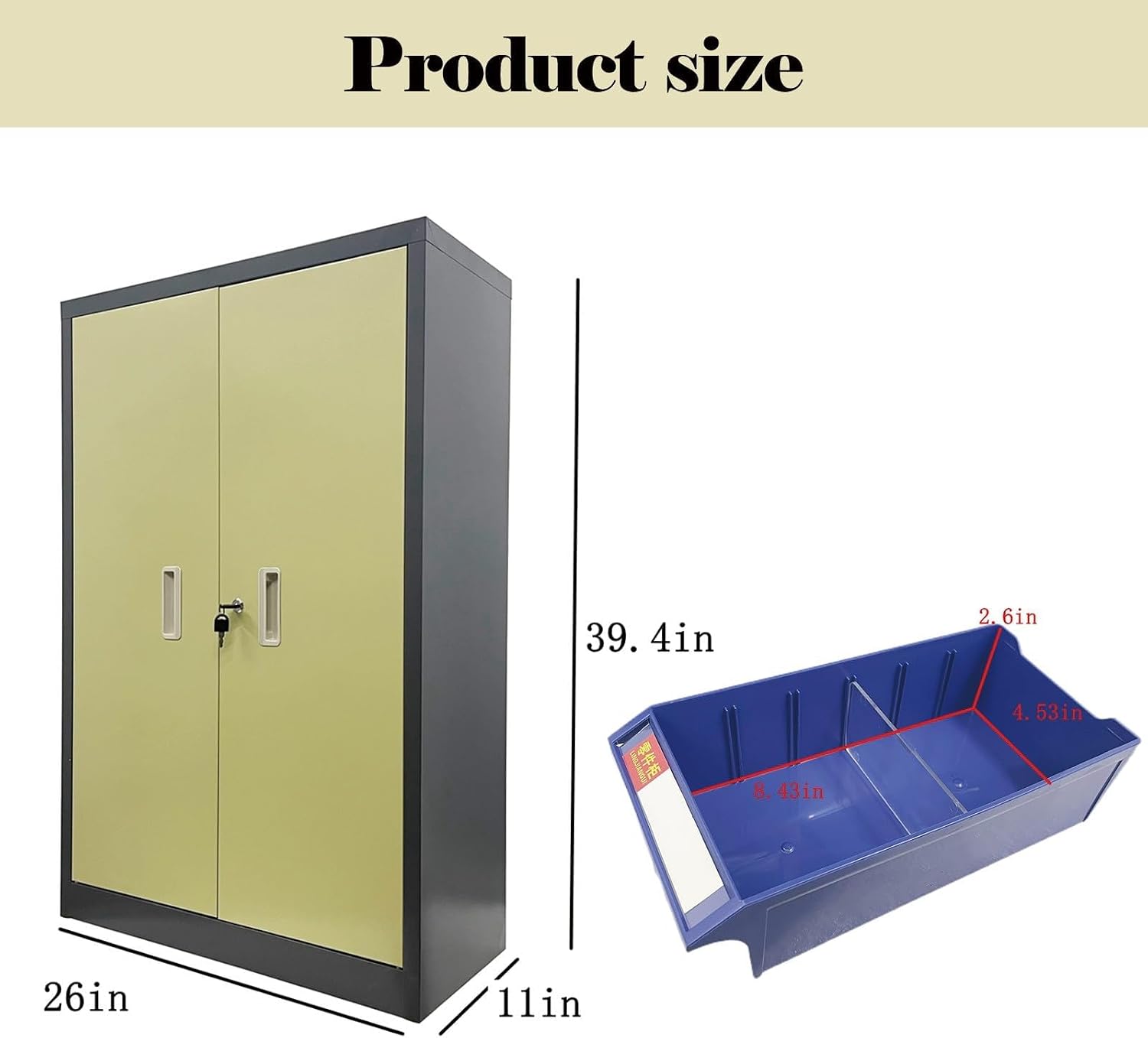 Parts Cabinet 48 Drawers, Plastic Bolt and Nut Tool Storage Cabinet, Hardware Organizer Box with Door for Storing Sample