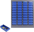 21''D x 8.66''W x 24.8''H Nut and Bolt Organizer, 40 Drawer Organizer with Label Card and Partition Board, Blue Small Parts Organizer Drawers for Beads for Storing Screws, Electronic Components, Toys