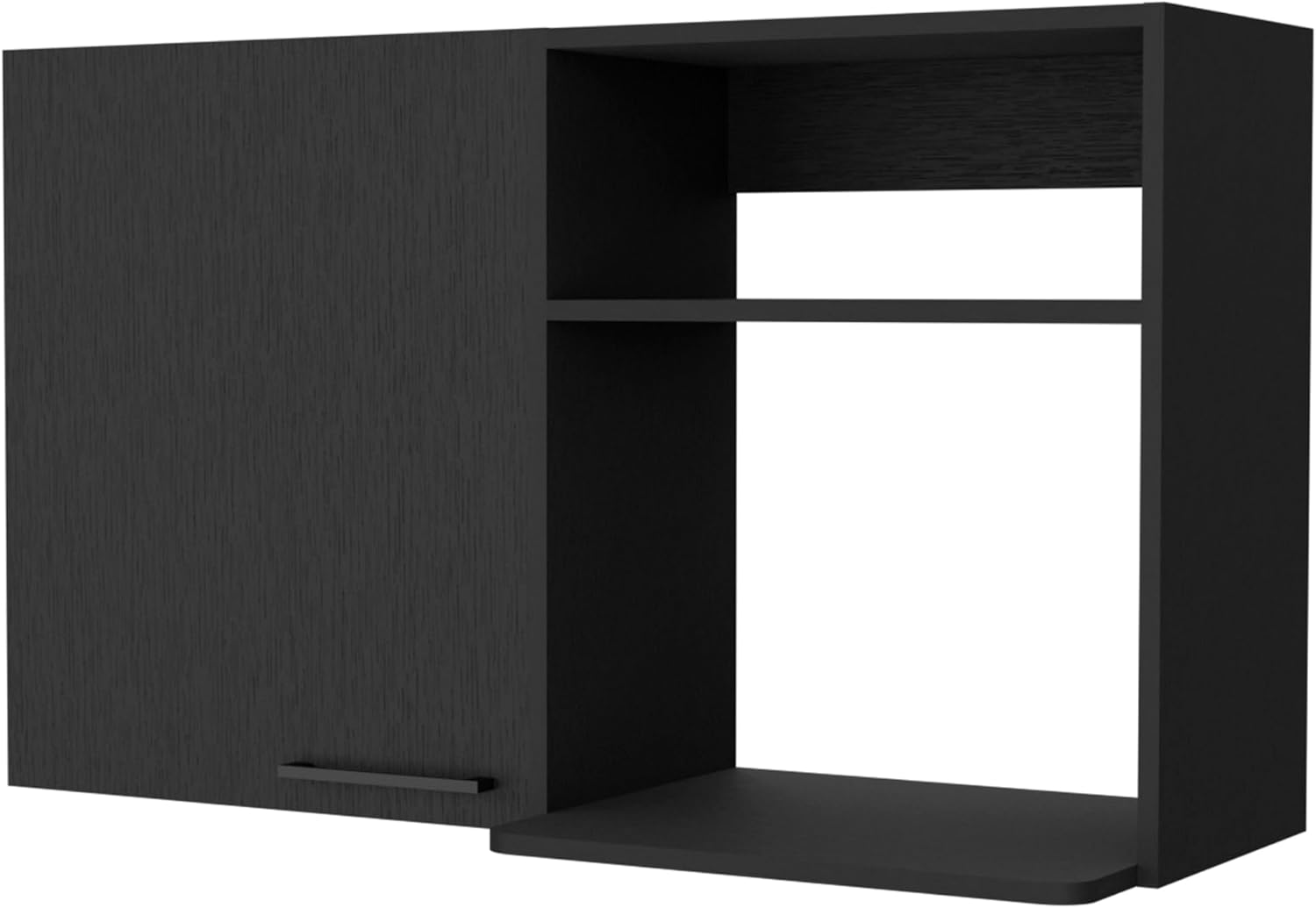 40' Single Door Freestanding Storage Cabinet, Kitchen Storage Bakers Rack with Side Shelves, Utility Food Cupboard with Metal Handles for Kitchen Storage, Wenge