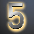 Illuminated House Numbers 20 Inch, Backlit LED Home Address Number, Stainless Steel Hand-Polished For House Address Signs, Lighted House Numbers For Outside, Yard,5