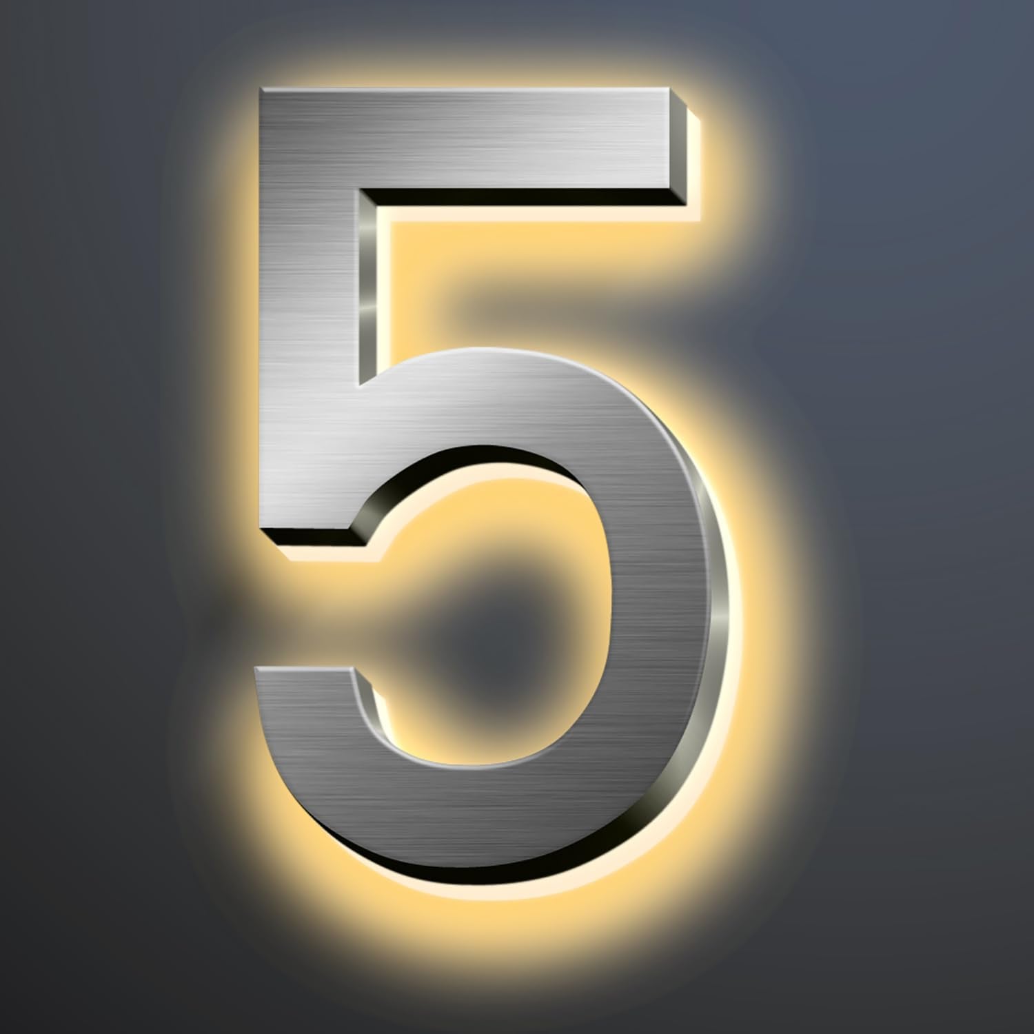 Illuminated LED House Numbers 18 Inch, Backlit LED Illuminated Address Numbers, Modern Lighted House Numbers At Night, Waterproof Large Metal Home Address Signs,5