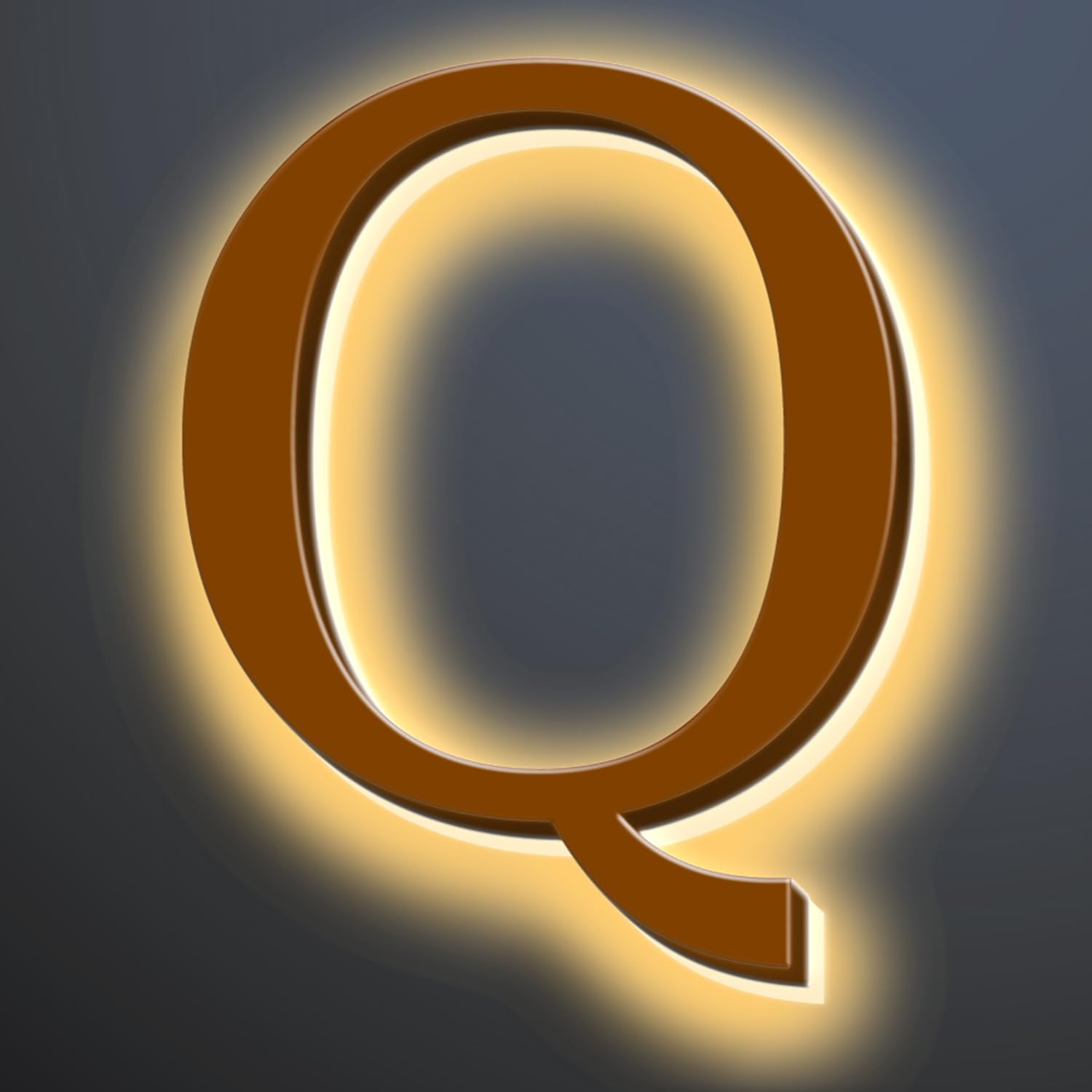 Illuminated LED House Numbers 20', Stainless Steel Backlit LED Illuminated Home Address Numbers, Large Modern Lighted House Numbers For Outside, Brown, Warm Light,Q