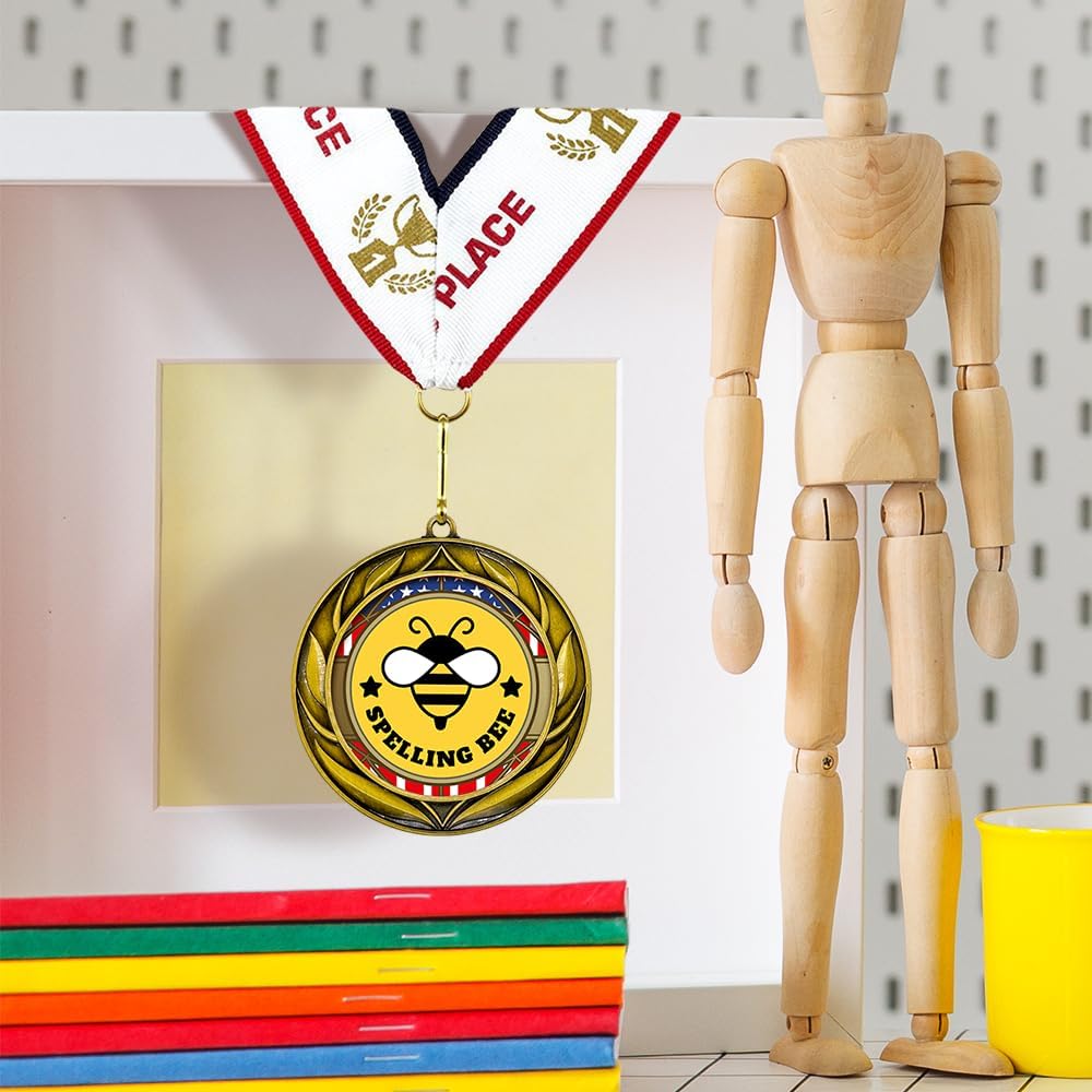 All Quality Wreath Design Spelling Bee Medal | Competition Metal Medal - 1st, 2nd, 3rd Place