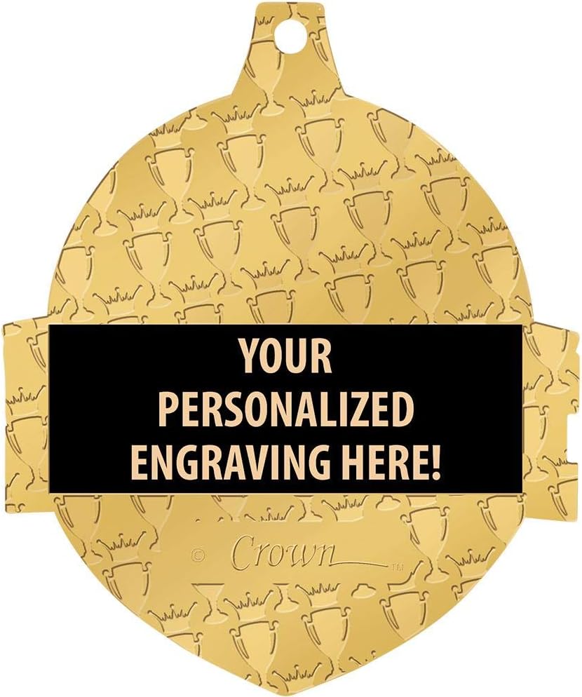 Crown Awards 2 1/4' Royal Dance Medals, Shiny Gold Dance Medals with Free Engraving