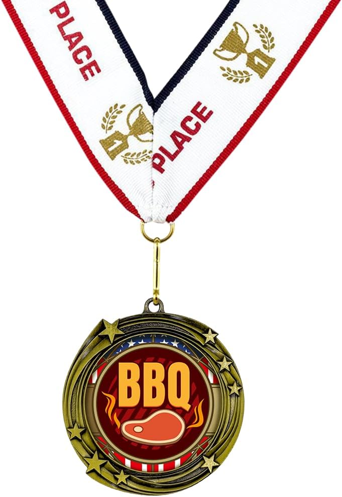 All Quality Stars Design BBQ Medal | Competition Metal Medal - 1st, 2nd, 3rd Place