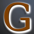 Illuminated LED House Numbers 20 Inch, Backlit LED Illuminated Address Number, Large Modern Lighted House Number For Outdoor, Metal Address Signs, Brown, White Light,G