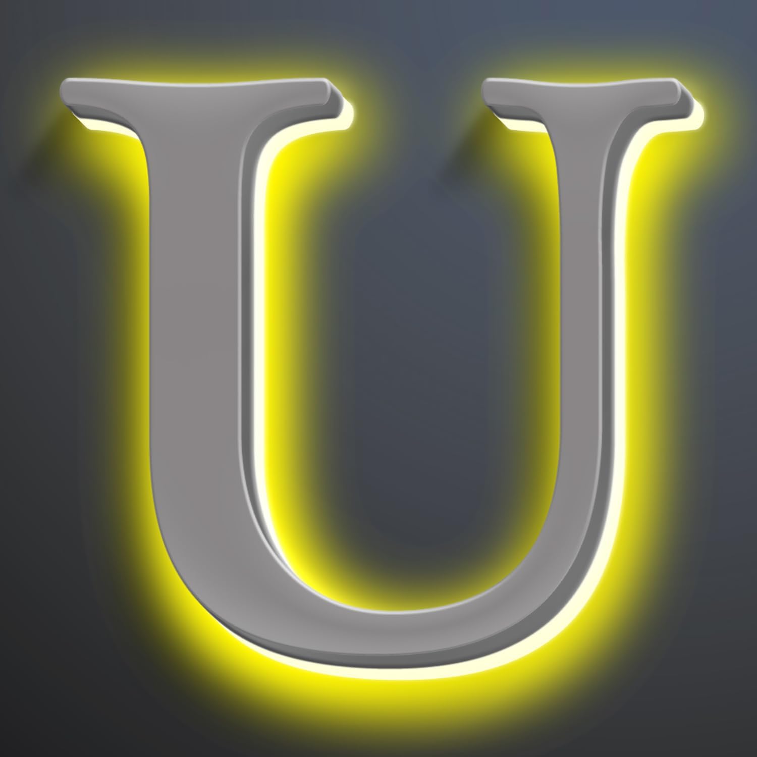 Illuminated Home Address Numbers 16 Inch, Backlit Illuminated LED House Number For Outside, Lighted Up House Address Numbers, Metal House Numbers With LED Lights,U