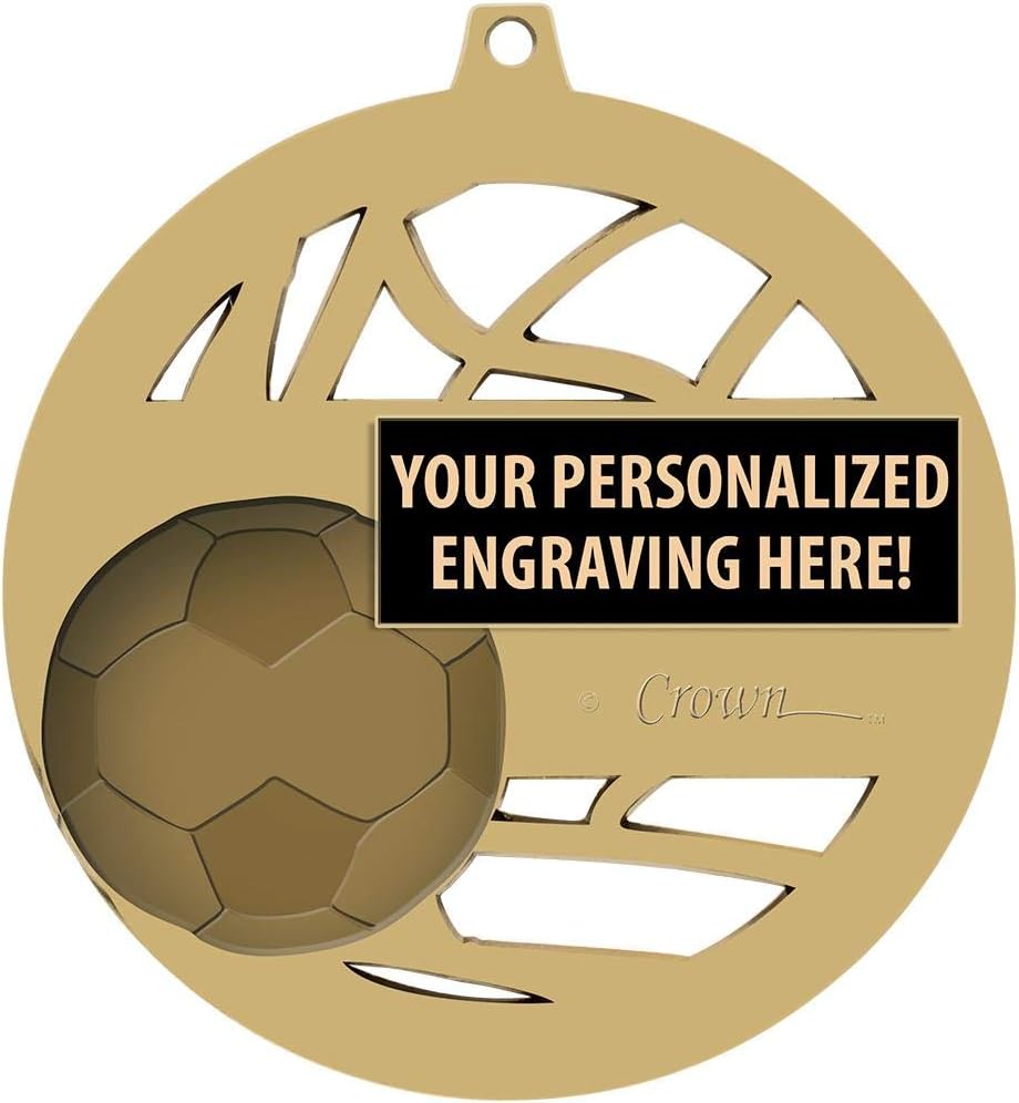Crown Awards Soccer Medals, 3' Massive Rimz Soccer Tournament Medal with Custom Engraving Included