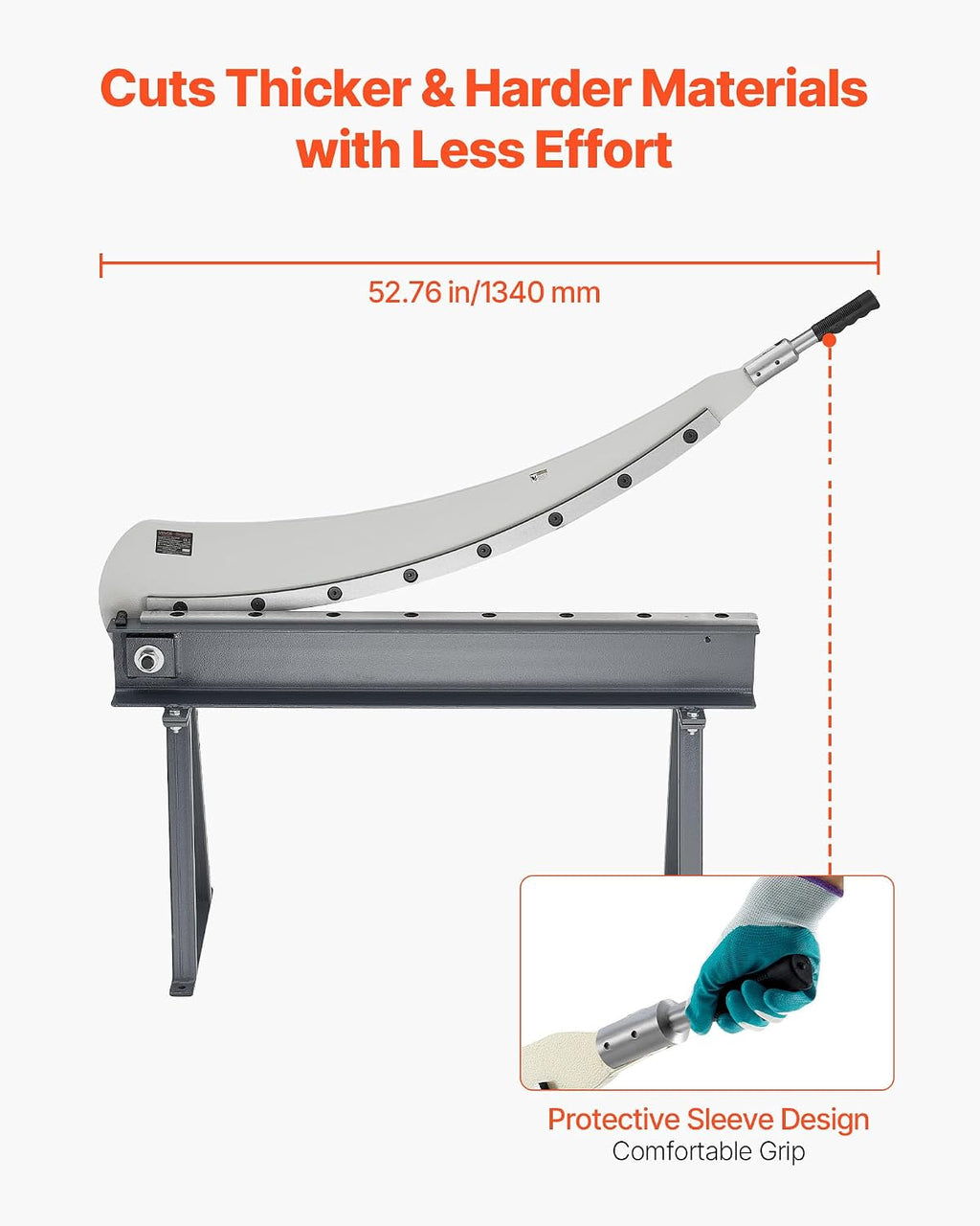VEVOR Guillotine Shear, 39 in Bed Width Benchtop Cutter, Manual Hand Plate Shear for Metal Sheet Processing, with Q235 Material, High Precision, Stand, for PCB Board, Aluminum, Steel, Copper, Plastic