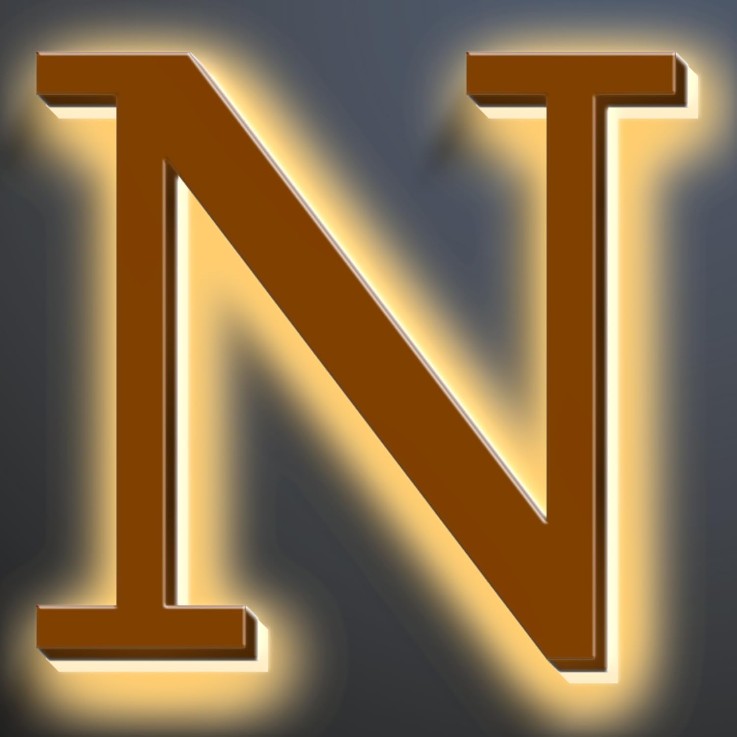 Illuminated LED House Numbers 20', Stainless Steel Backlit LED Illuminated Home Address Numbers, Large Modern Lighted House Numbers For Outside, Brown, Warm Light,N