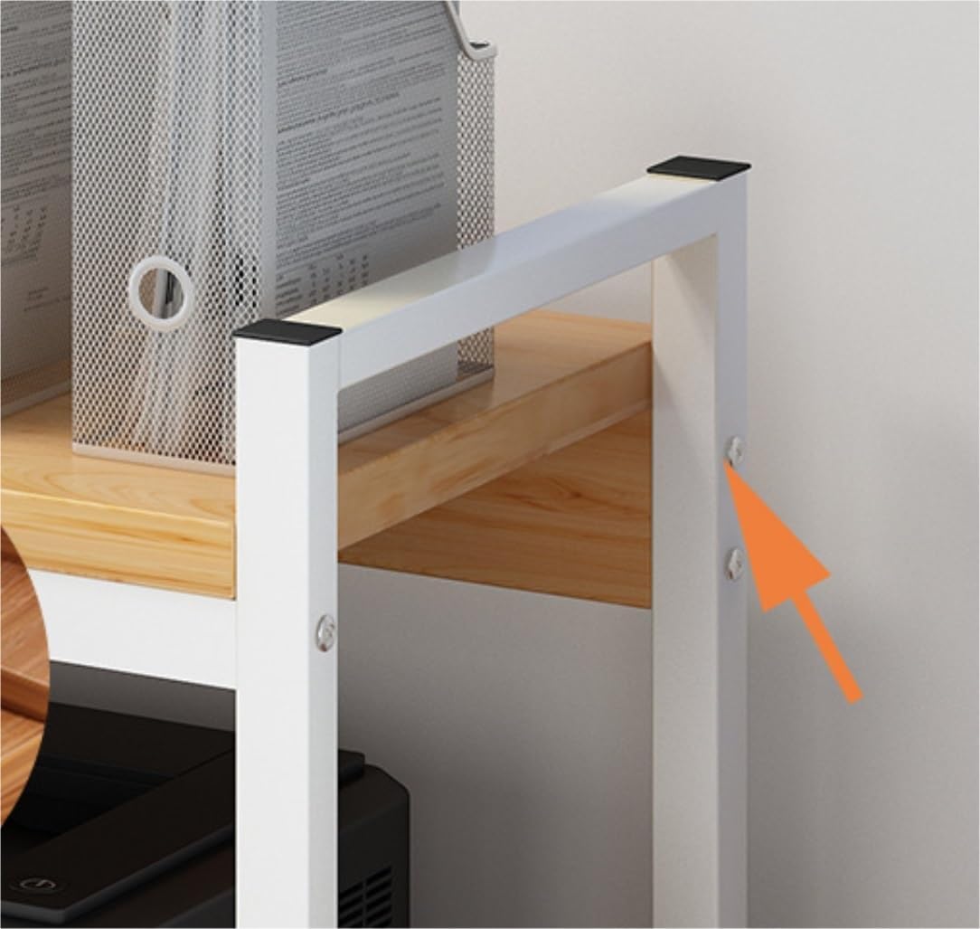 Microwave Stand Microwave Oven Shelf Home Kitchen Desktop Double Layer Rice Cooker Printer Stand Storage Rack Storage(White)