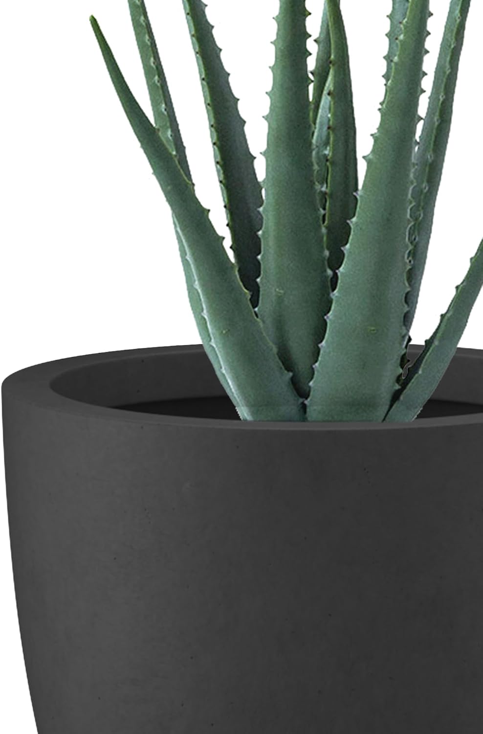 Kante 18',14',10' Dia Concrete Round Planters (Set of 3), Outdoor Indoor Large Planter Pots with Drainage Hole and Rubber Plug for Home Patio Garden, Black